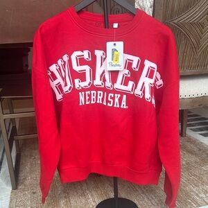 Pressbox Red Nebraska Huskers Crewneck Sweatshirt
